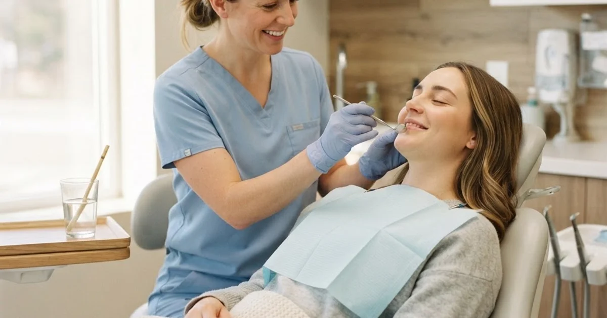 Dr. Nima Dejbod performing a gentle diagnostic test on a patient at Evergreen Endodontics