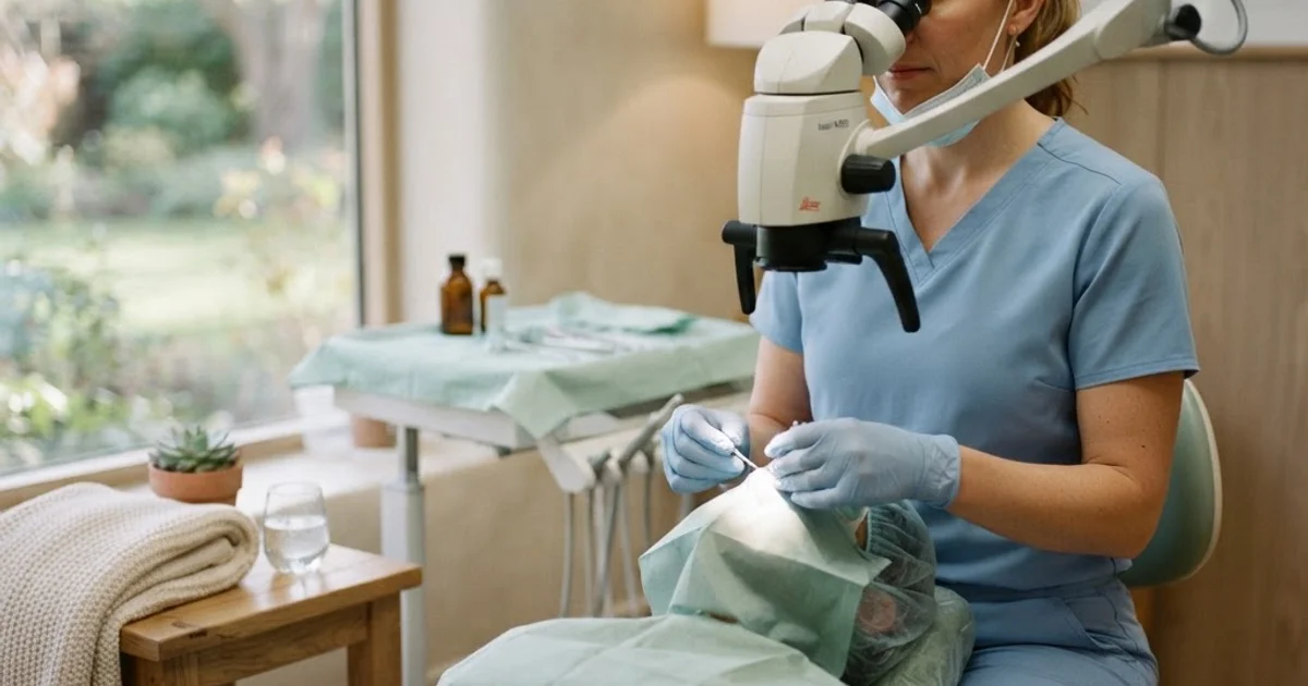 Dr. Nima Dejbod performing a detailed root canal with advanced technology in Issaquah